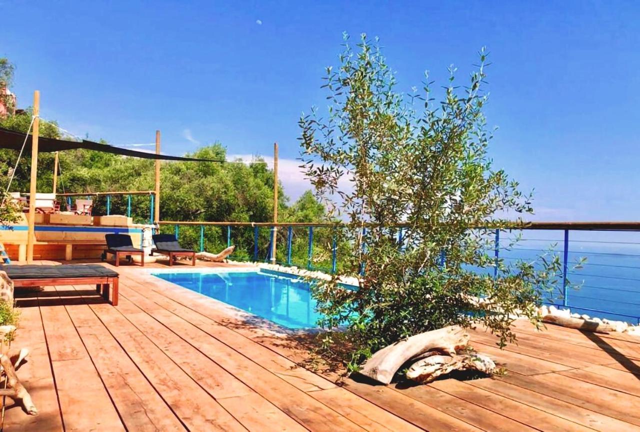 House Teigan Of Villa Intaba Breath Taking Sea Views Corfiot Riviera Corfu Island Greece With Pool Close To Ipsos Beach Pyrgi  Bagian luar foto