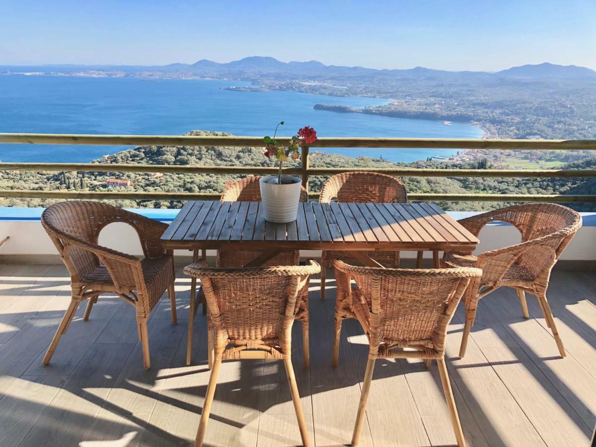 House Teigan Of Villa Intaba Breath Taking Sea Views Corfiot Riviera Corfu Island Greece With Pool Close To Ipsos Beach Pyrgi  Bagian luar foto