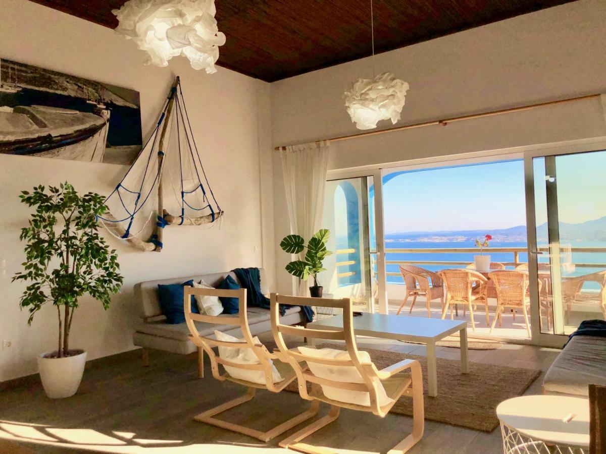 House Teigan Of Villa Intaba Breath Taking Sea Views Corfiot Riviera Corfu Island Greece With Pool Close To Ipsos Beach Pyrgi  Bagian luar foto
