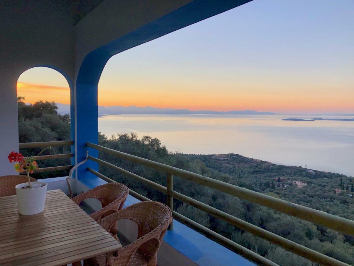 House Teigan Of Villa Intaba Breath Taking Sea Views Corfiot Riviera Corfu Island Greece With Pool Close To Ipsos Beach Pyrgi  Bagian luar foto