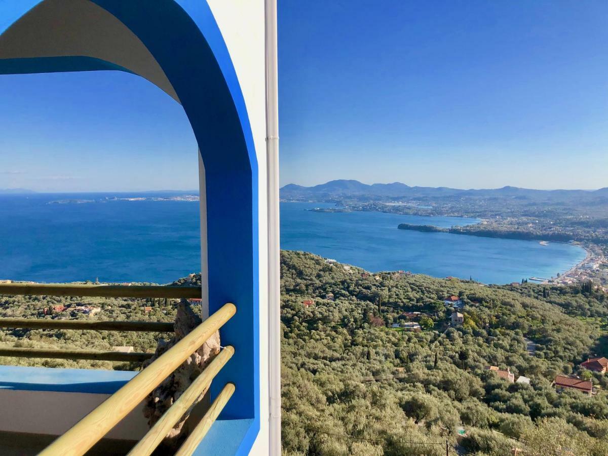 House Teigan Of Villa Intaba Breath Taking Sea Views Corfiot Riviera Corfu Island Greece With Pool Close To Ipsos Beach Pyrgi  Bagian luar foto