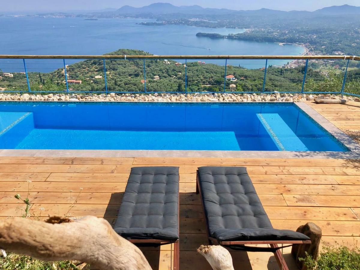 House Teigan Of Villa Intaba Breath Taking Sea Views Corfiot Riviera Corfu Island Greece With Pool Close To Ipsos Beach Pyrgi  Bagian luar foto