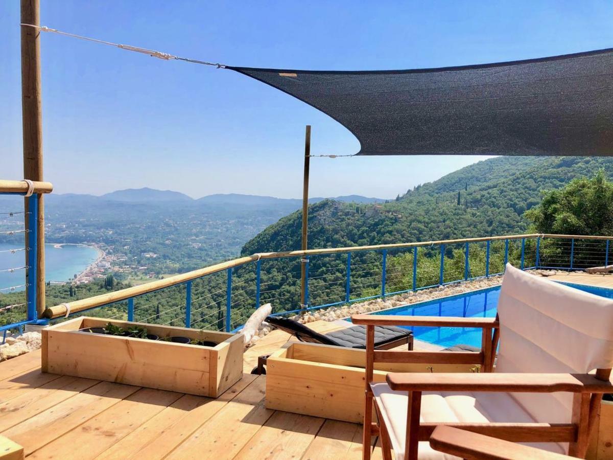 House Teigan Of Villa Intaba Breath Taking Sea Views Corfiot Riviera Corfu Island Greece With Pool Close To Ipsos Beach Pyrgi  Bagian luar foto