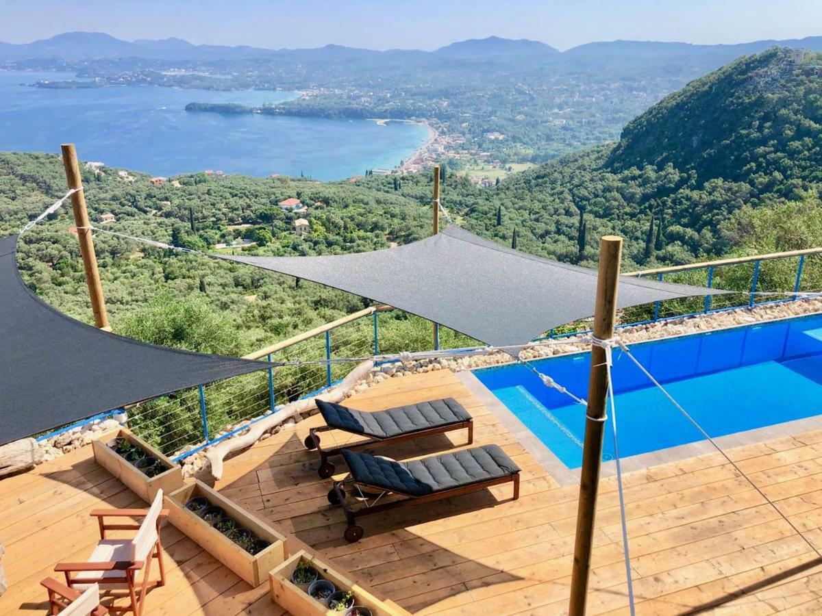 House Teigan Of Villa Intaba Breath Taking Sea Views Corfiot Riviera Corfu Island Greece With Pool Close To Ipsos Beach Pyrgi  Bagian luar foto