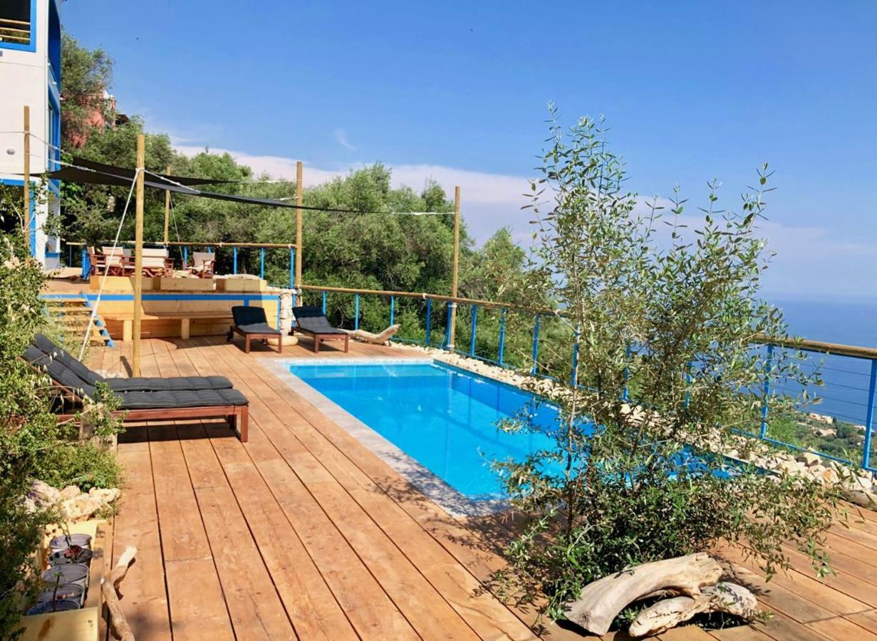 House Teigan Of Villa Intaba Breath Taking Sea Views Corfiot Riviera Corfu Island Greece With Pool Close To Ipsos Beach Pyrgi  Bagian luar foto
